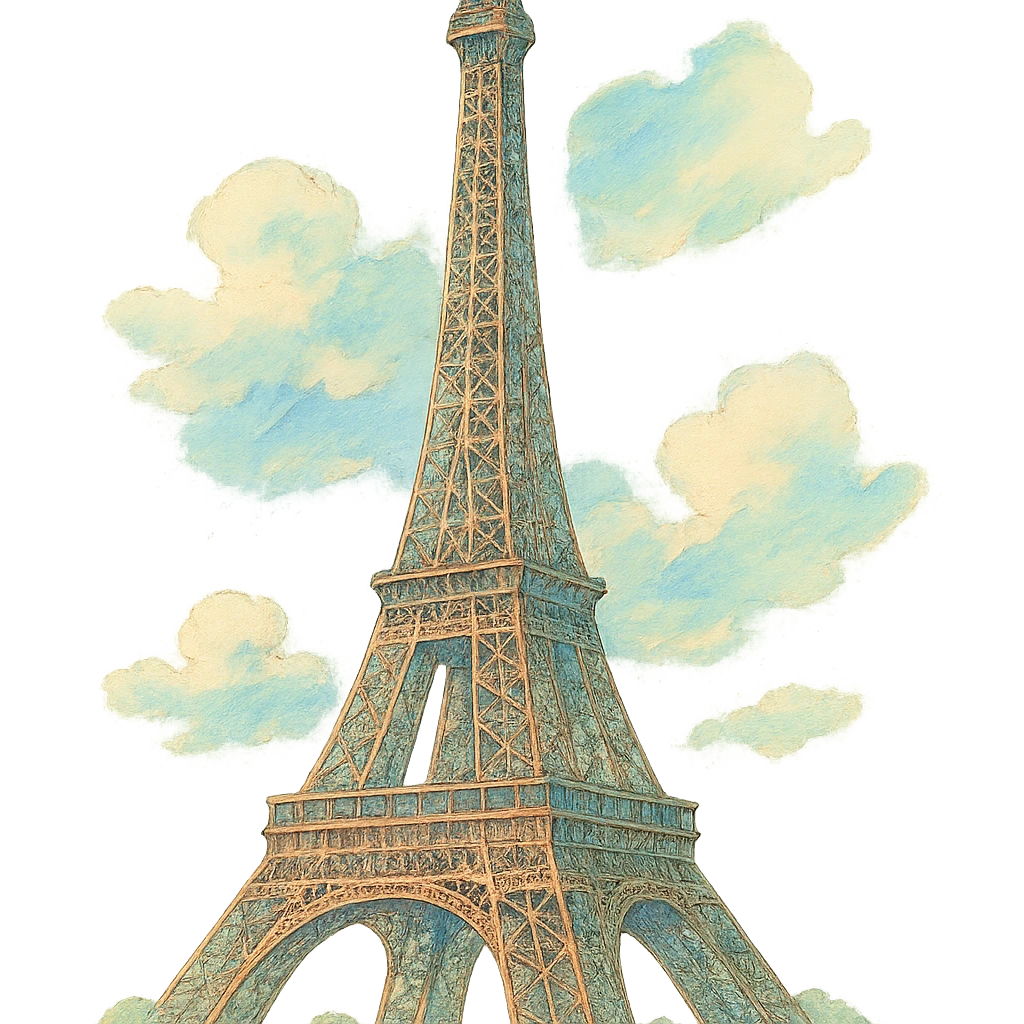 Eiffel Tower Ghibli animation style emoji