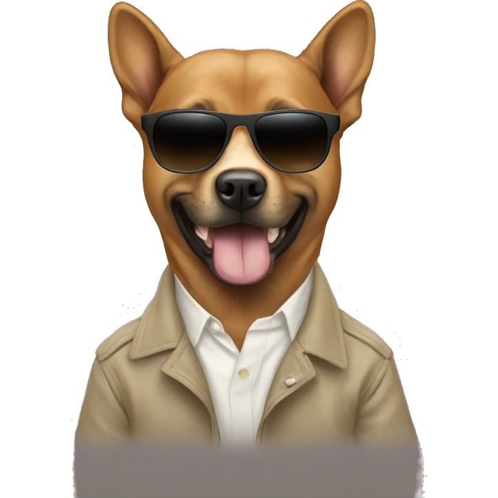 Kanye as a dog with freaky sunglasses emoji