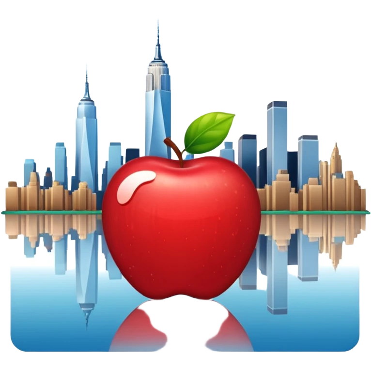 Una manzana con el skyline de Nueva York emoji