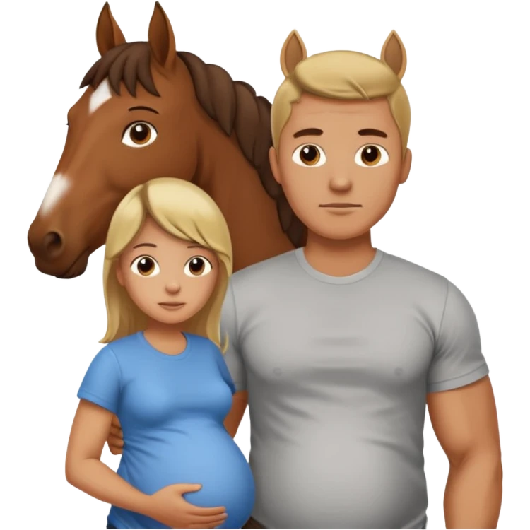 pregnant man  with horse emoji