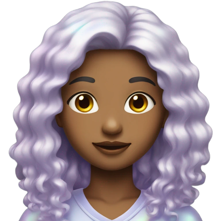 girl, aura, iridescent, mystical, shiny, holographic  emoji