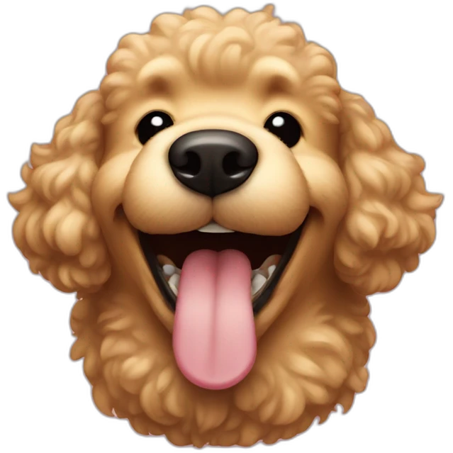 fat golden poodle laughing emoji