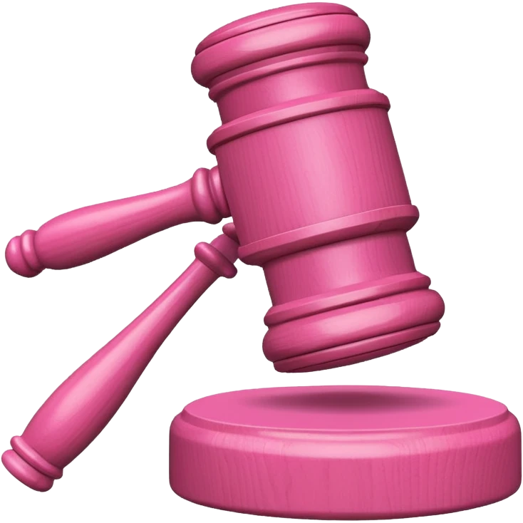 pink gavel and block emoji