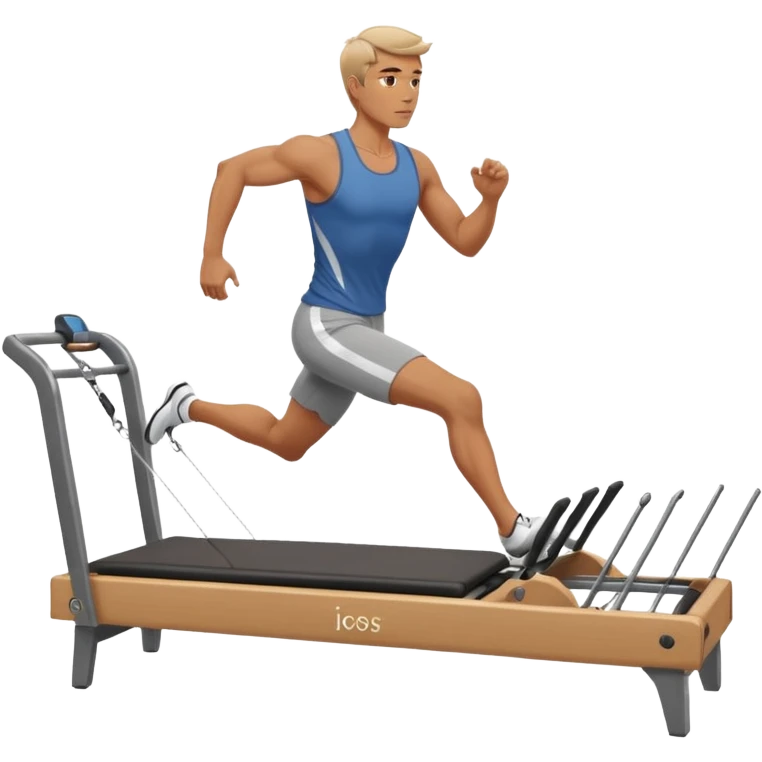 guy running workout pilates reformer  emoji