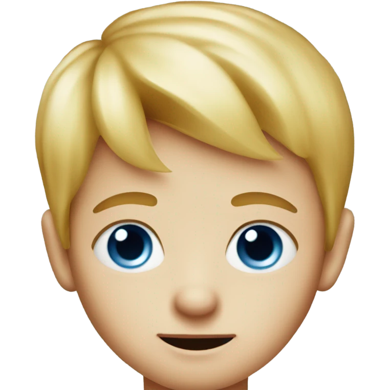tiny blonde boy with blue eyes and a pepperoni on his nose  emoji