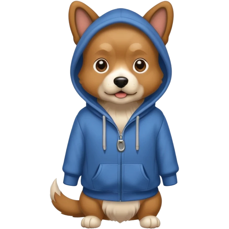 Dog wearing a hoodie emoji
