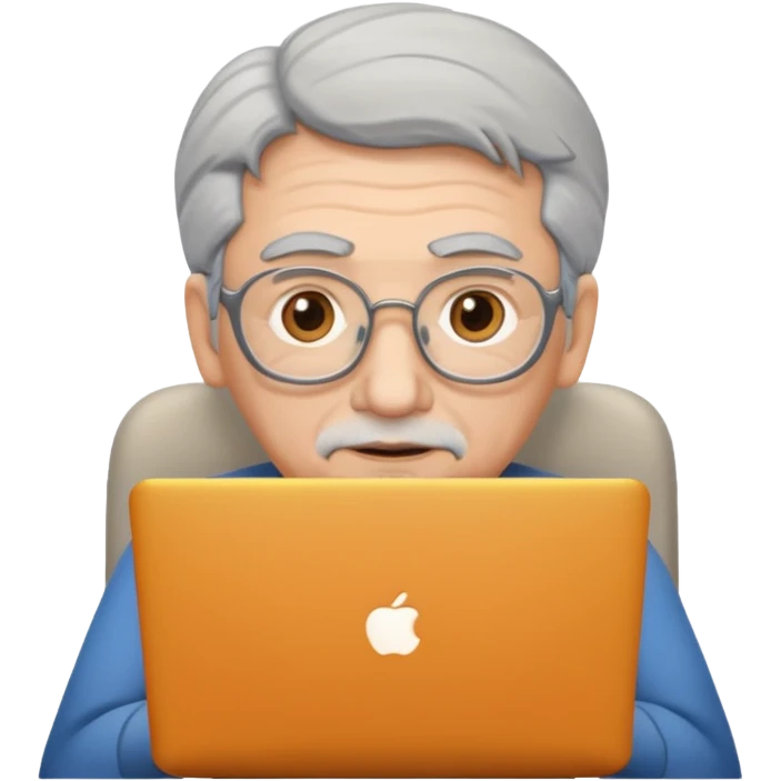 AN OLD SNIIOR DEVELOPER WITH A LAPTOP emoji