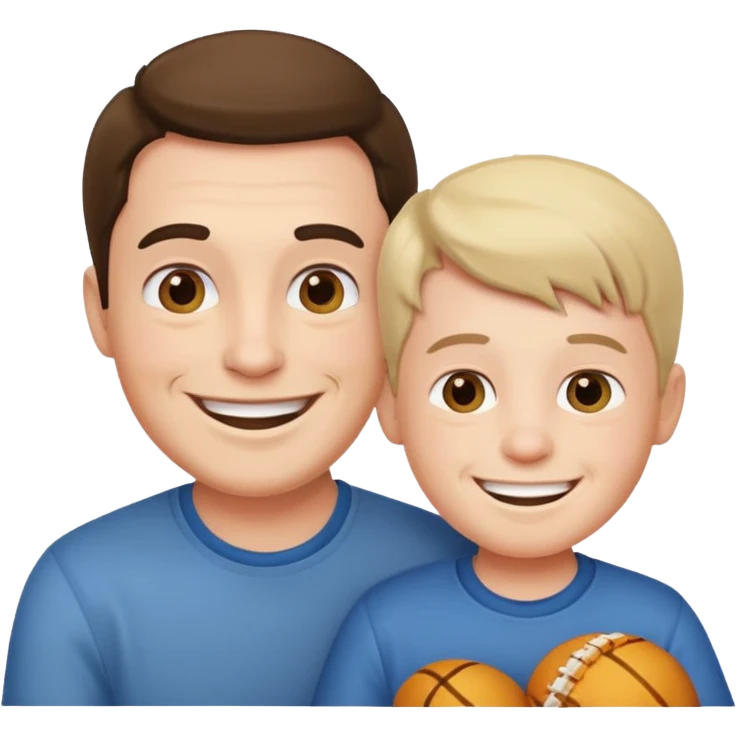 Uncle and nephew playing emoji
