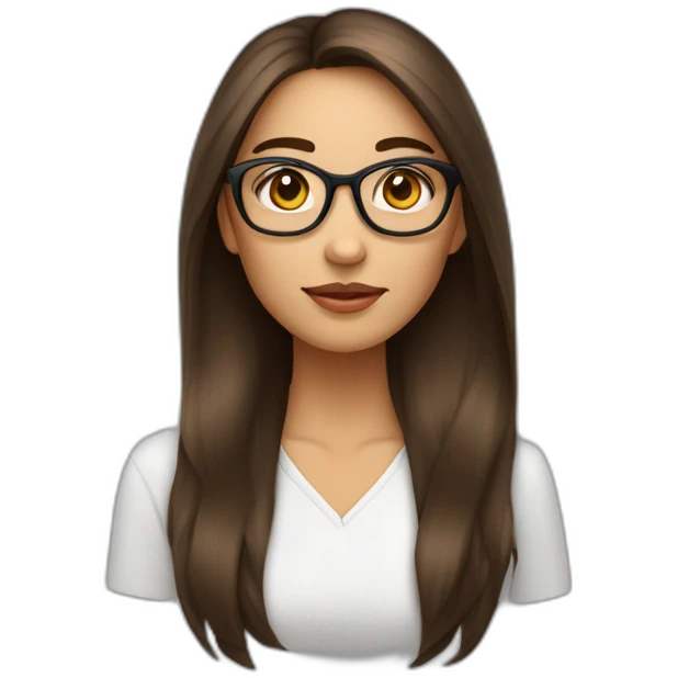 Femme Brune cheveux lisse métisse qui porte des lunette et très belle  emoji