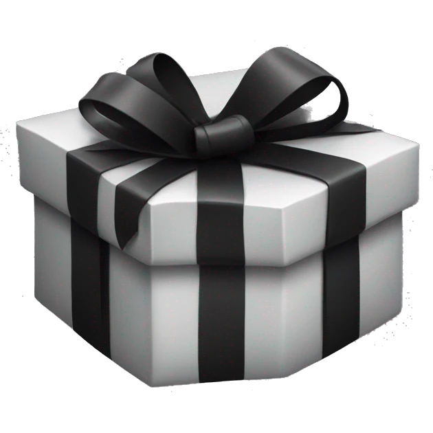 Black gift box wrapped with a black bow  emoji