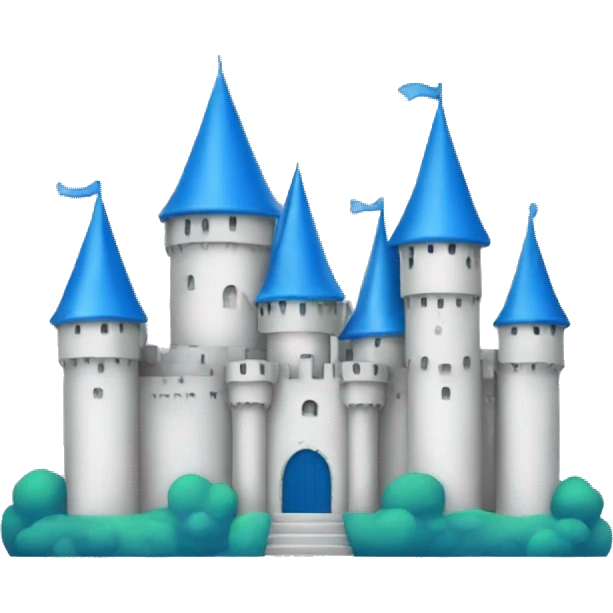 minimalist princess castle blue emoji