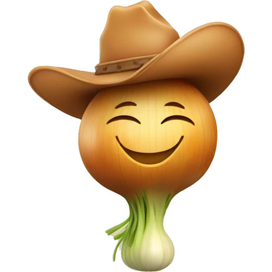 smiling onion wearing a cowboy hat emoji