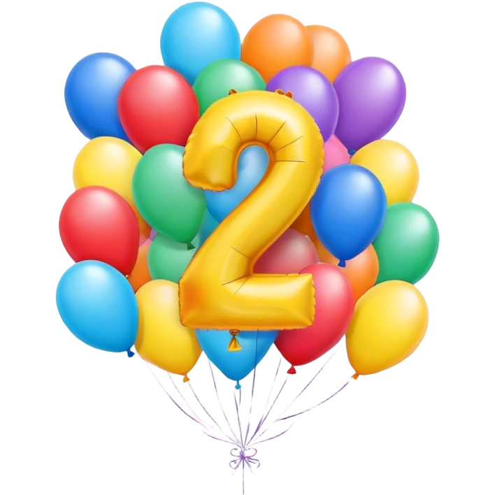 Number 21 birthday balloons  emoji