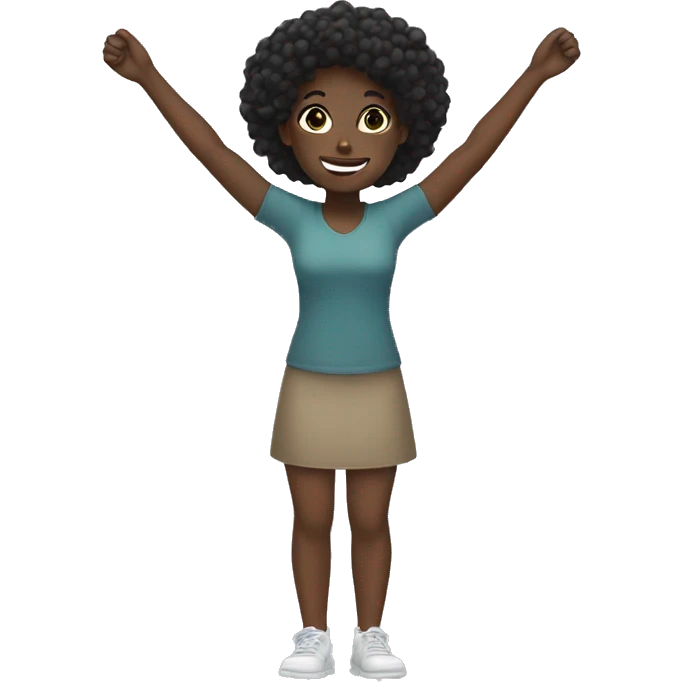 black girl arms up emoji