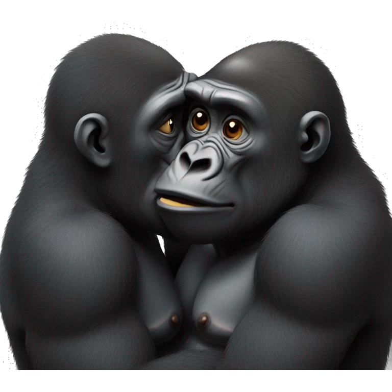 2 gorillas kissing emoji