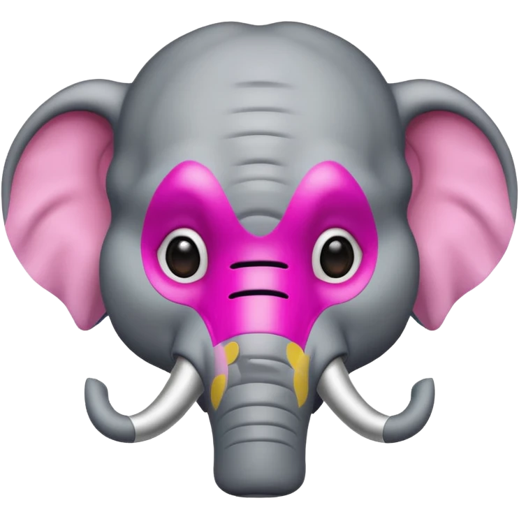 an portrait elephant with pink mask
 emoji