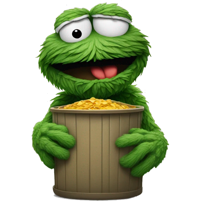 oscar the grouch shrugging like michael jordan emoji