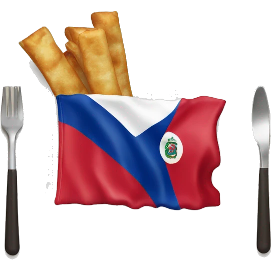 Dominican Republic flag with Korean food  emoji