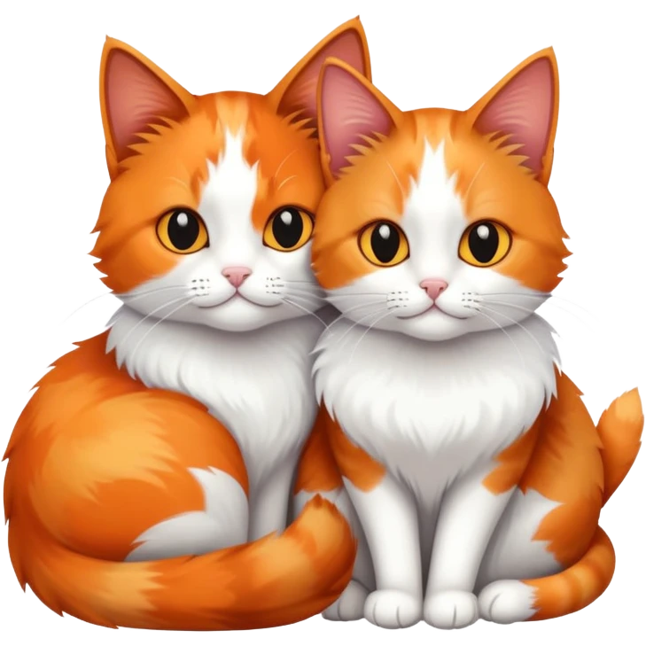 two cats cuddling together emoji