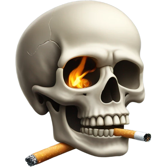 Skull smoking emoji