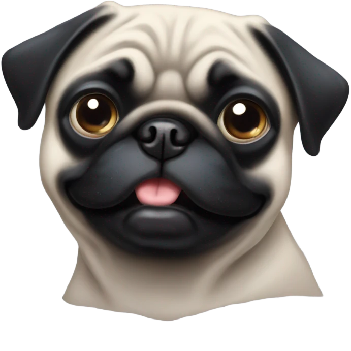 Black pug rolling her eyes emoji
