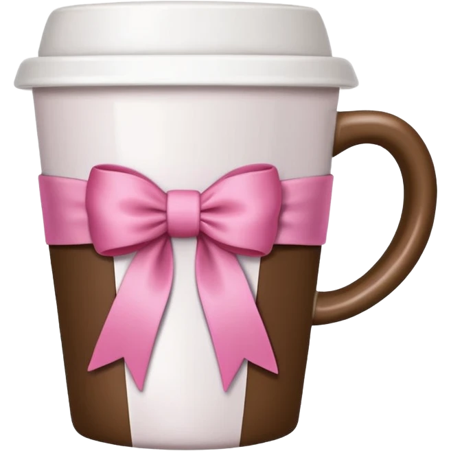 coffee cup with a pink ribbon emoji