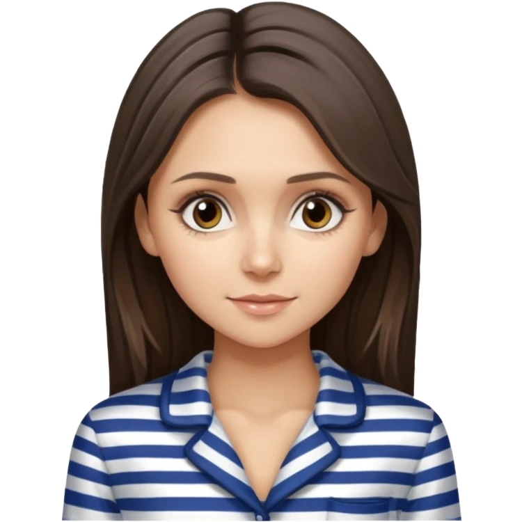 Nina Dobrev in striped pyjamas emoji
