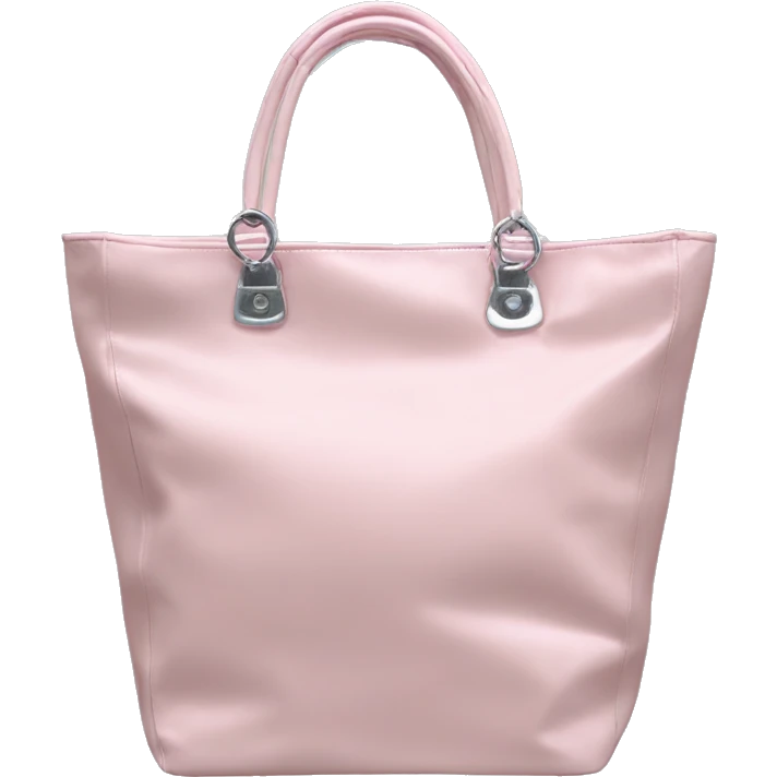 Light Pink shopper bag with silver hardware y2k early 2000s emoji