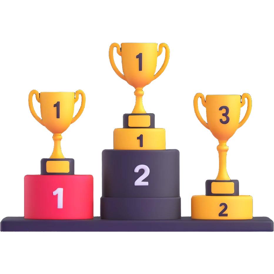 racing victory podium with three places for winners emoji