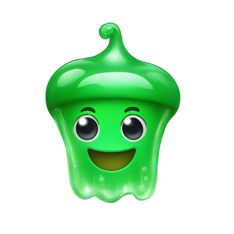 green happy jelly emoji