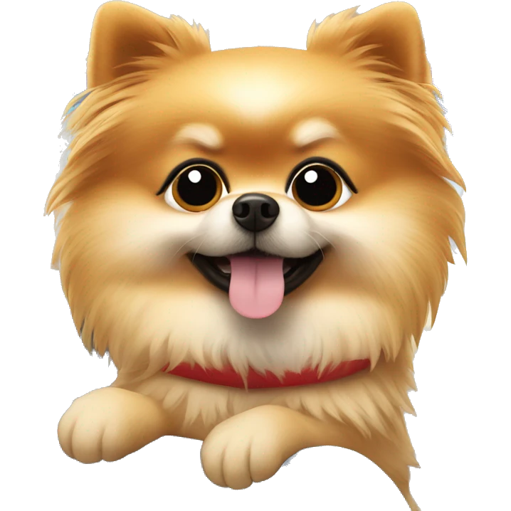 Pomeranian on airplane emoji