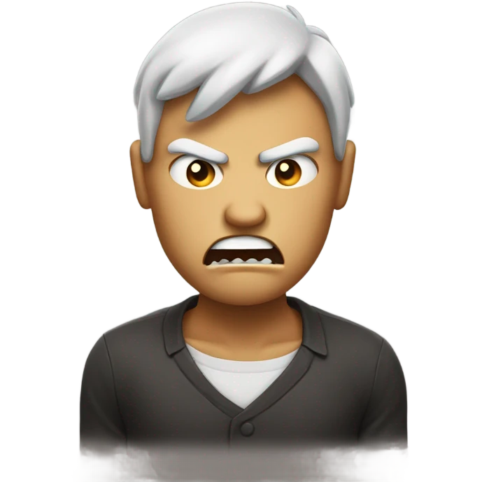 Only face Emoji using middle finger and angry  emoji