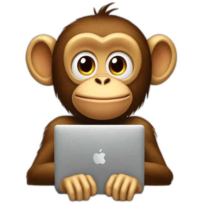 Monkey on an apple computer emoji