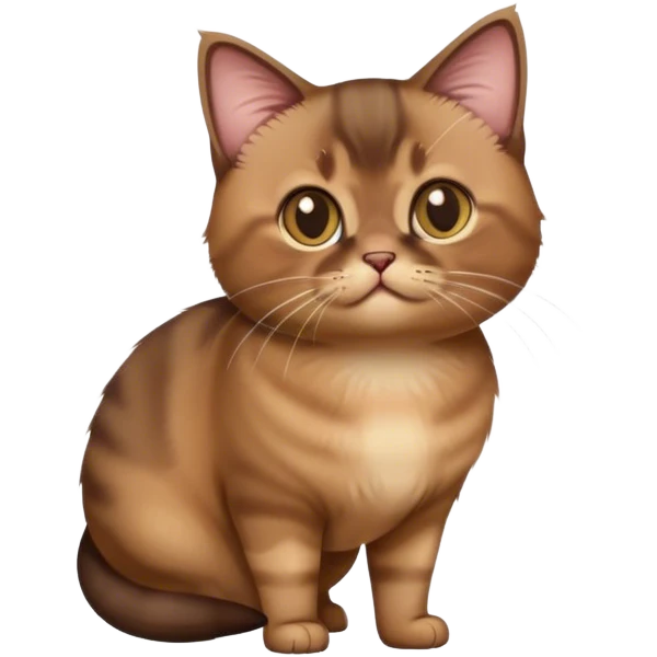 Brown munchkin cat standing emoji