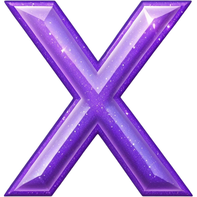 glitter purple letter X emoji