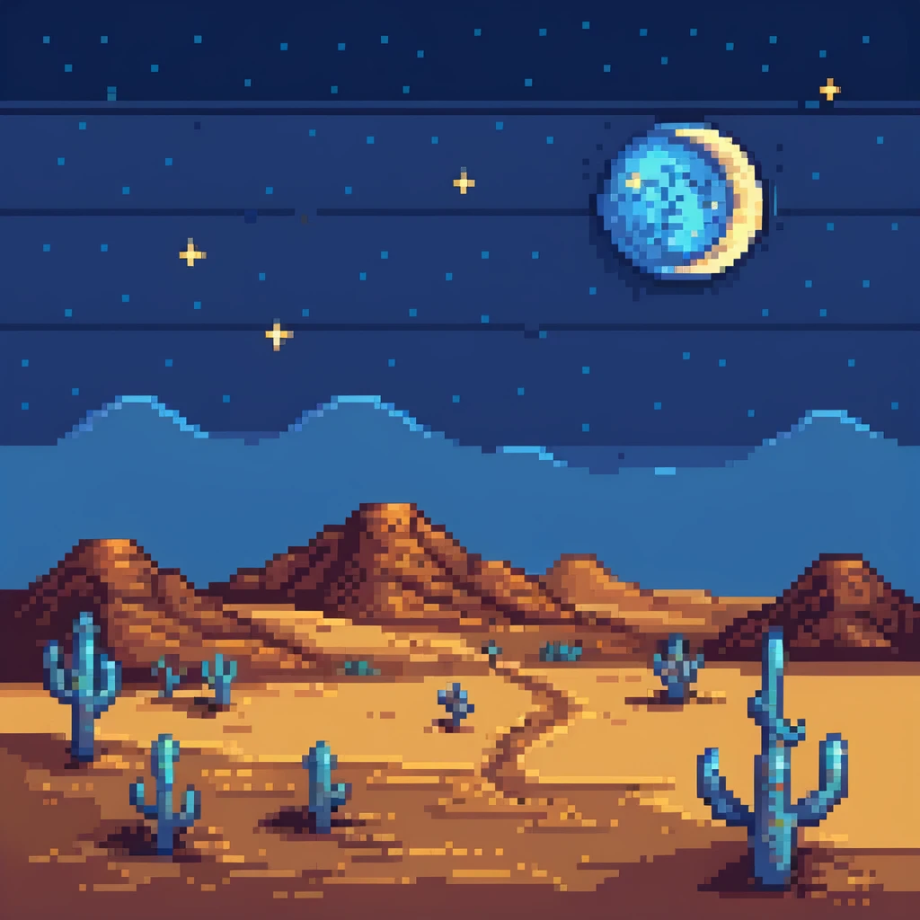 desert night with stars and moon emoji