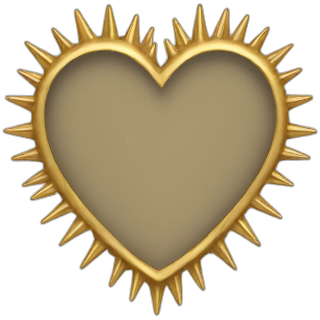 Gold spiky heart frame emoji