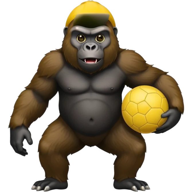 Gorilla with yellow kickball emoji