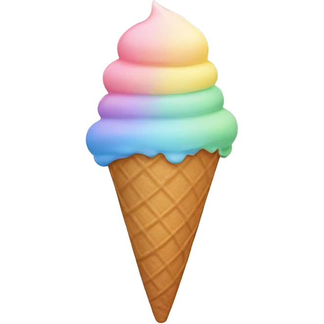 pastel rainbow ice cream cone emoji