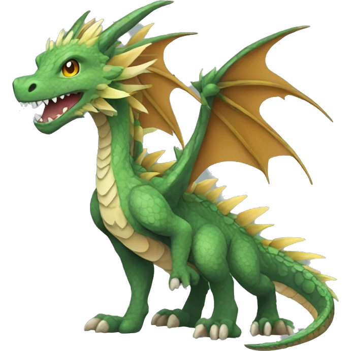 Colorful Legendary Earthly Muddy Jungle Grass Dragon Fakemon emoji