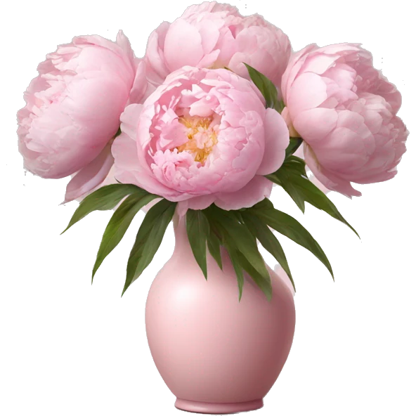 light pink peonies in light pink vase emoji