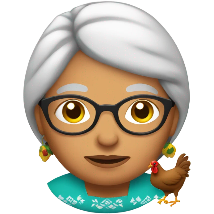 Mexican Grandma holding a hen emoji