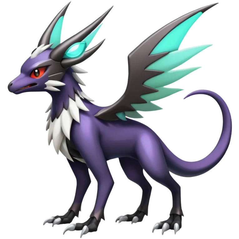 Shiny Noivern-Mightyena-Silvally-Fakémon-hybrid-creature (full body)  emoji