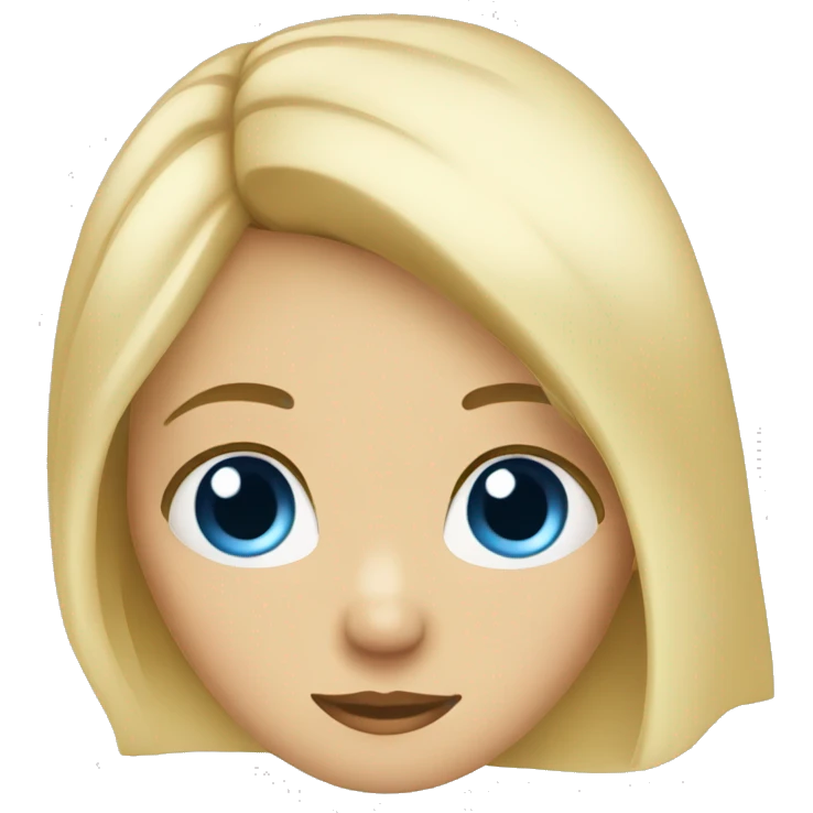Blonde girl blue eyes shy emoji