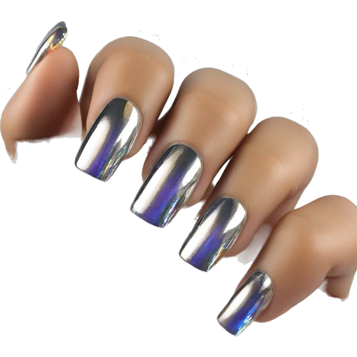 chrome acrylic nails emoji