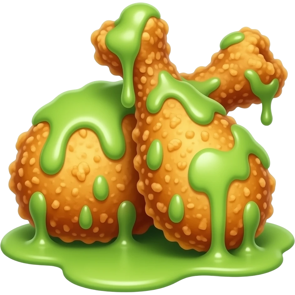 fried chicken dripping in green slime emoji