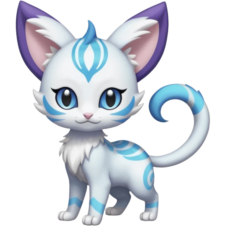Smooth Soft Dark Pastel Meloetta-Purrloin-Gatomon-Trico-Pokémon-Digimon-Fakémon-fusion-hybrid-creature emoji