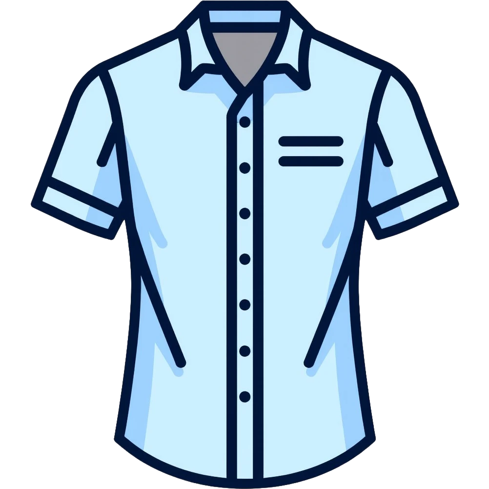 light blue and white vertically striped button down shirt, isolated emoji