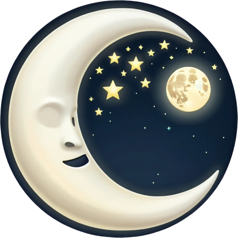 White moon without any face etc and thin moon emoji