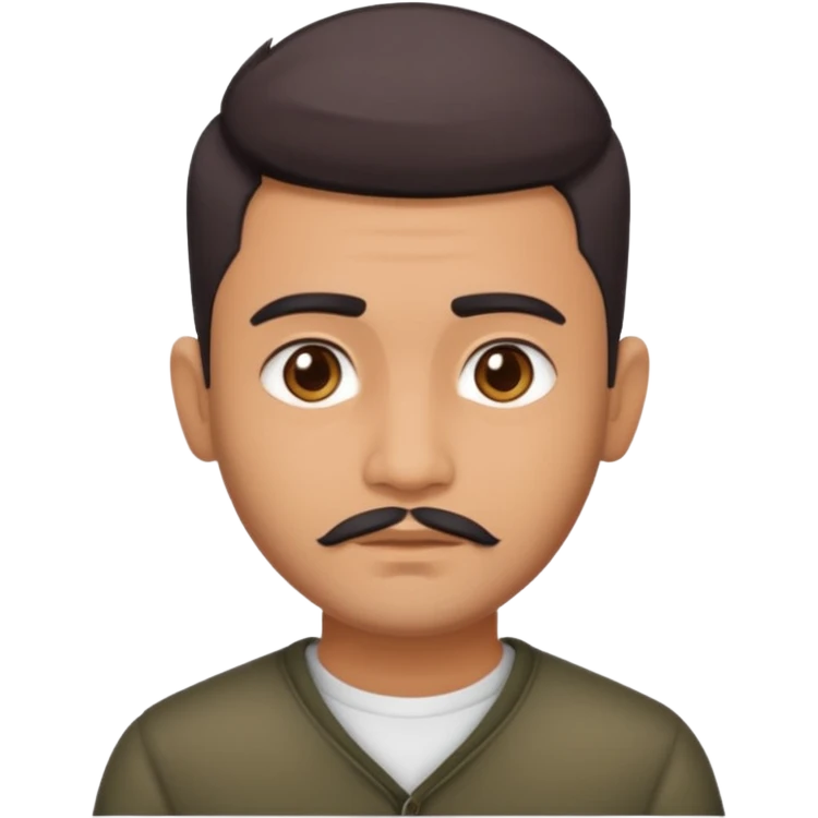 Indian man 25 years old fade hair cut no mustache emoji